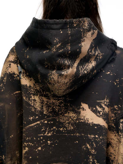 Personsoul Sun Totem Distressed Hoodie-IYAMIUIO