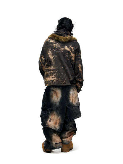Personsoul Sun Totem Distressed Hoodie-IYAMIUIO