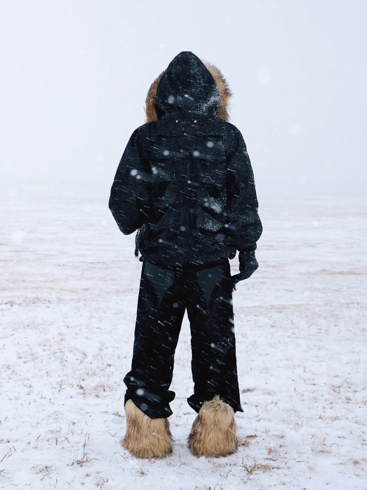 Personsoul Sun Totem Fur Collar Hoodie-IYAMIUIO