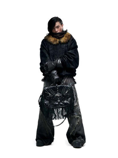 Personsoul Sun Totem Fur Collar Hoodie-IYAMIUIO