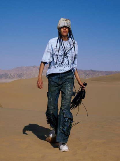 Personsoul Desert Sun Mystical Graphic T-shirt-IYAMIUIO