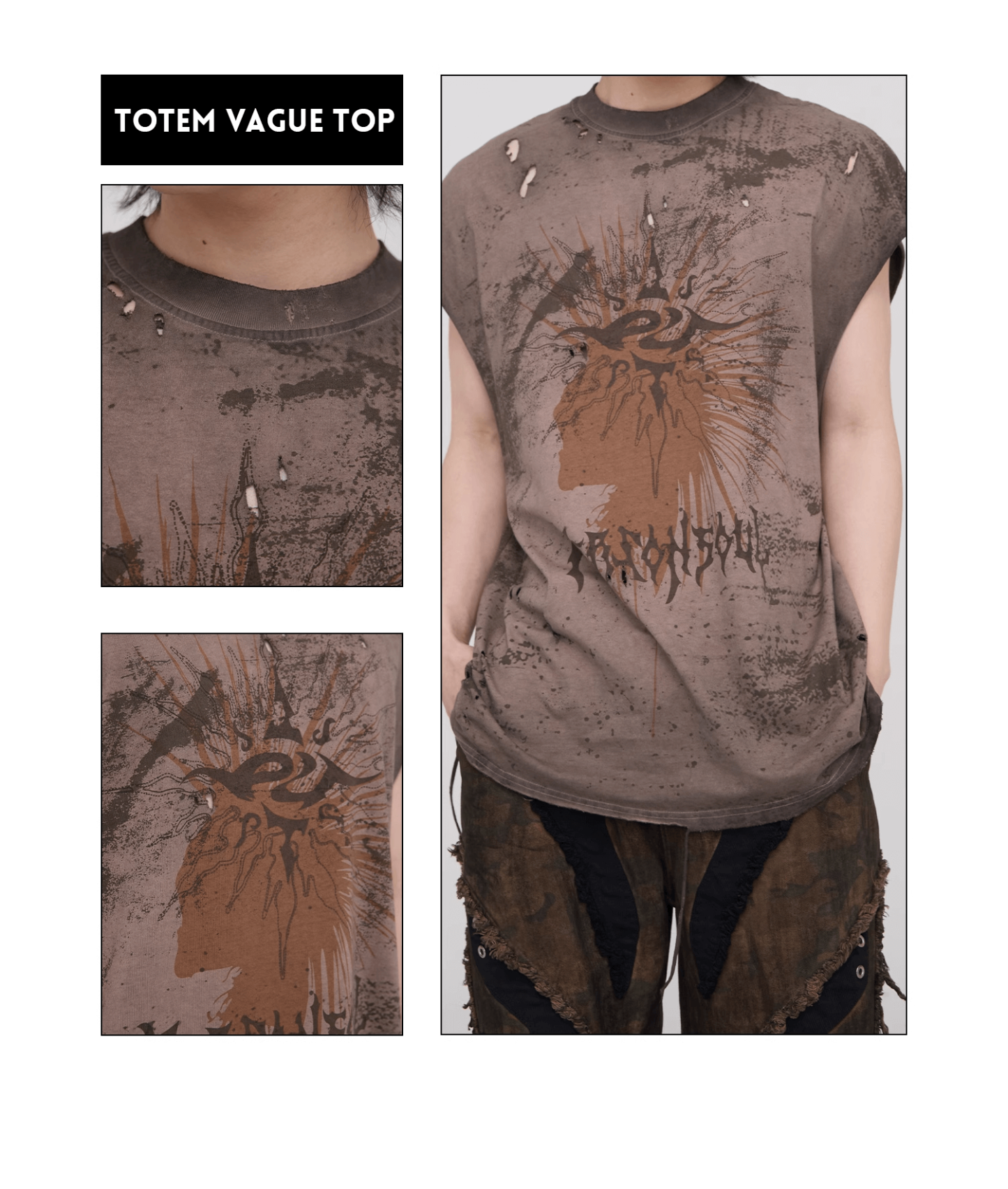 Personsoul Desert Sun-Totem Graphic Tank Top-IYAMIUIO