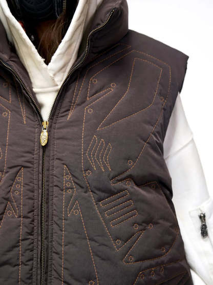 Personsoul Tactical Embroidered Down Vest-IYAMIUIO