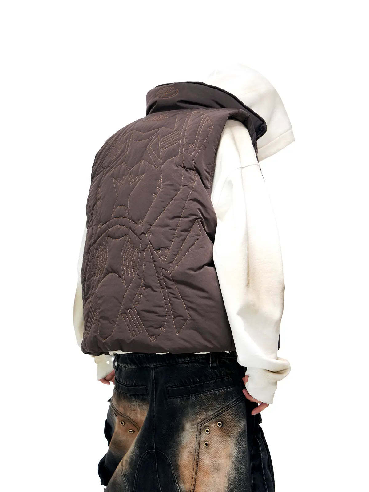 Personsoul Tactical Embroidered Down Vest-IYAMIUIO