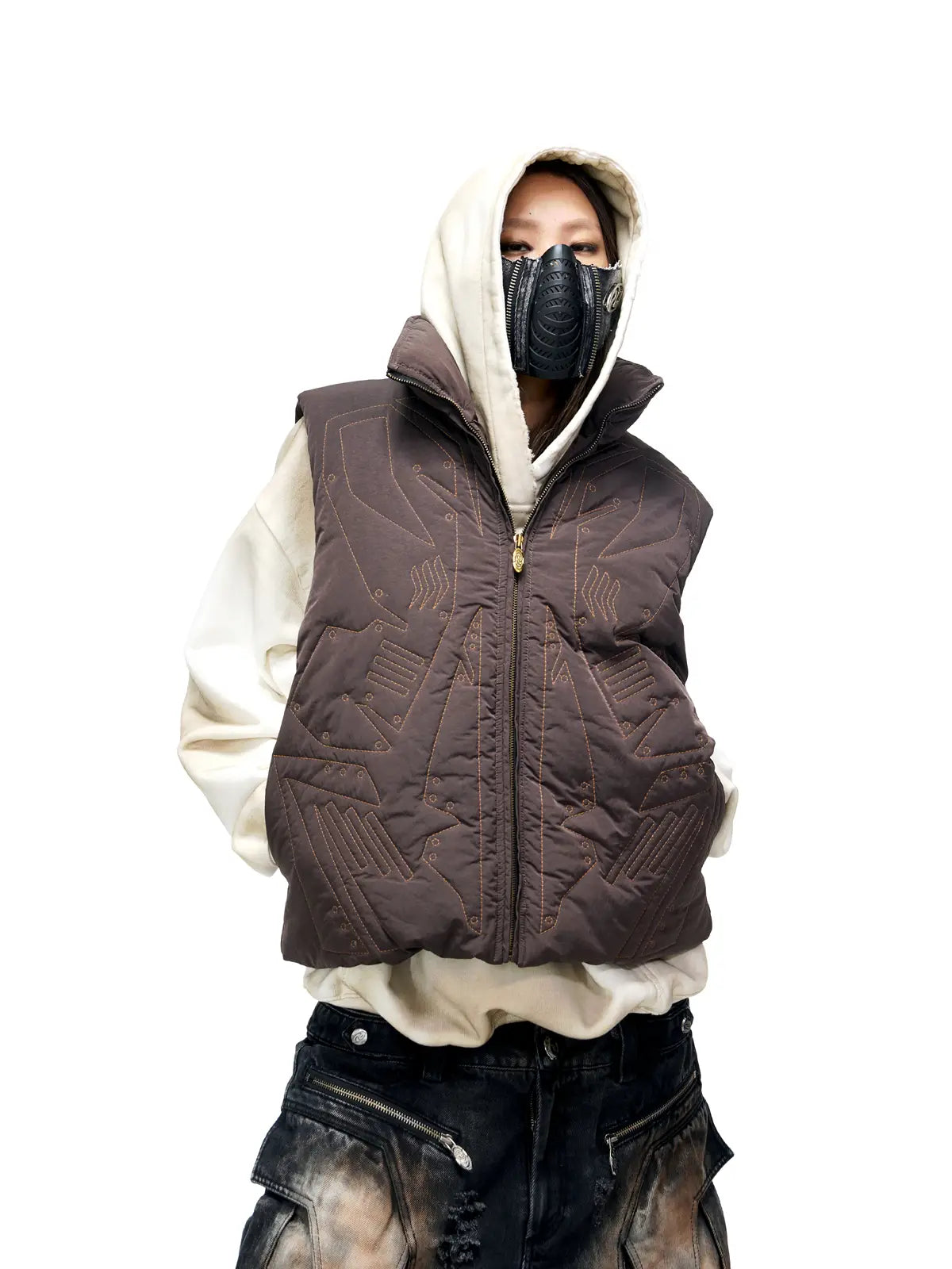 Personsoul Tactical Embroidered Down Vest-IYAMIUIO