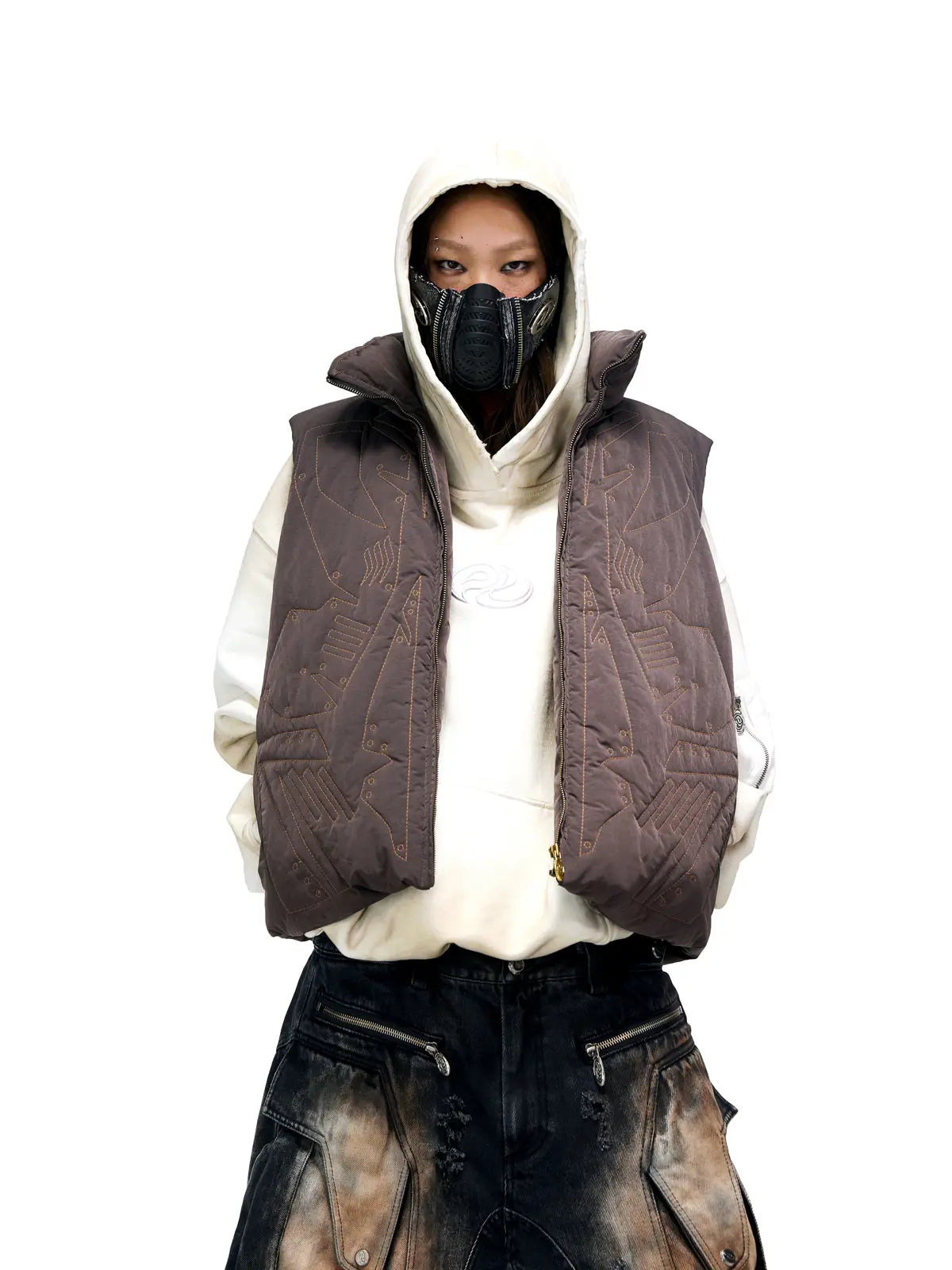 Personsoul Tactical Embroidered Down Vest-IYAMIUIO