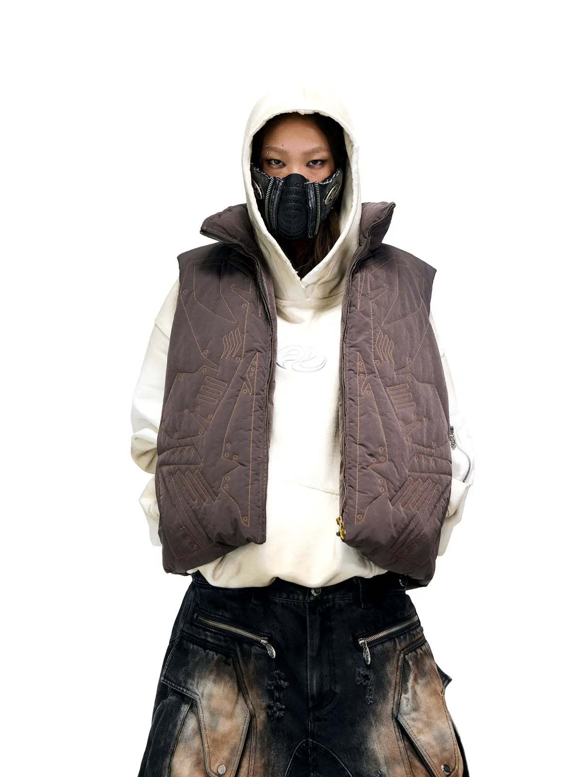 Personsoul Tactical Embroidered Down Vest-IYAMIUIO