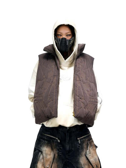 Personsoul Tactical Embroidered Down Vest-IYAMIUIO