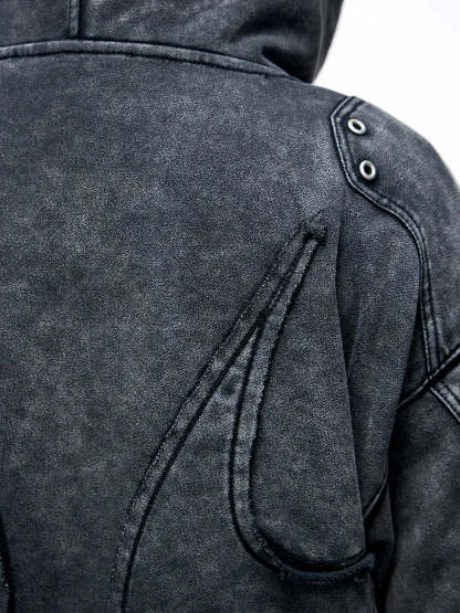 Personsoul Totem Embroidered Washed Hoodie-IYAMIUIO