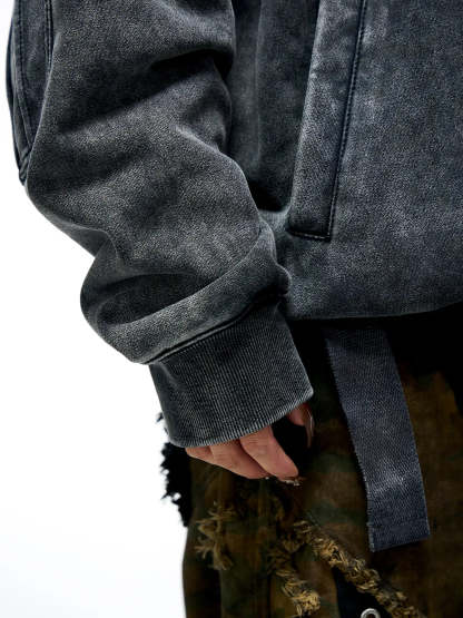 Personsoul Totem Embroidered Washed Hoodie-IYAMIUIO