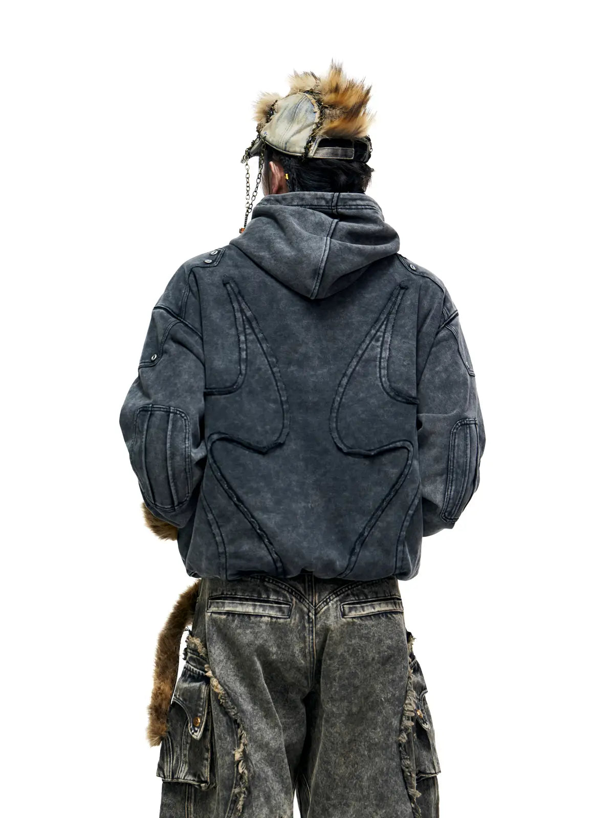 Personsoul Totem Embroidered Washed Hoodie-IYAMIUIO