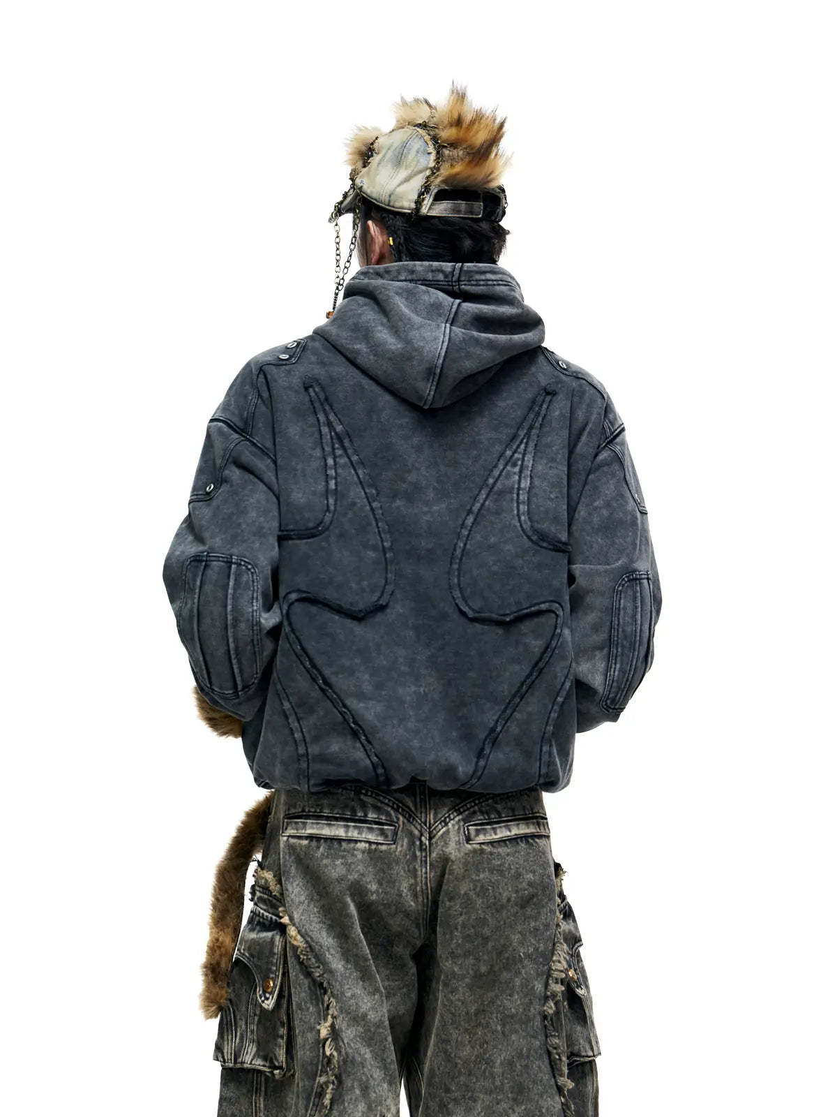 Personsoul Totem Embroidered Washed Hoodie-IYAMIUIO