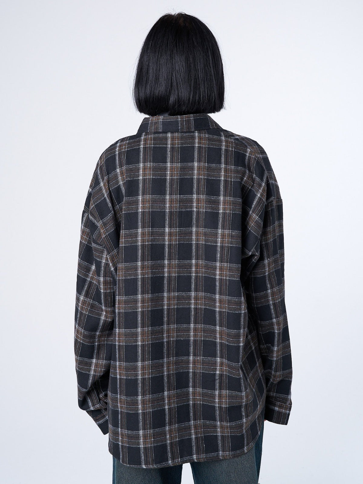 Tyler Black & Grey Checked Shirt-IYAMIUIO