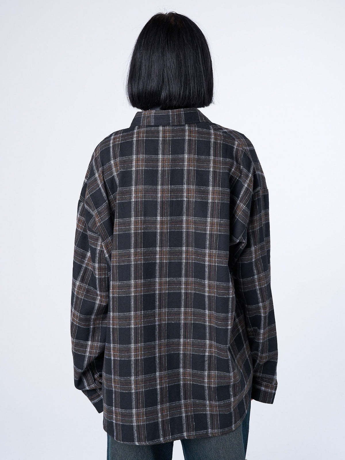 Tyler Black & Grey Checked Shirt-IYAMIUIO