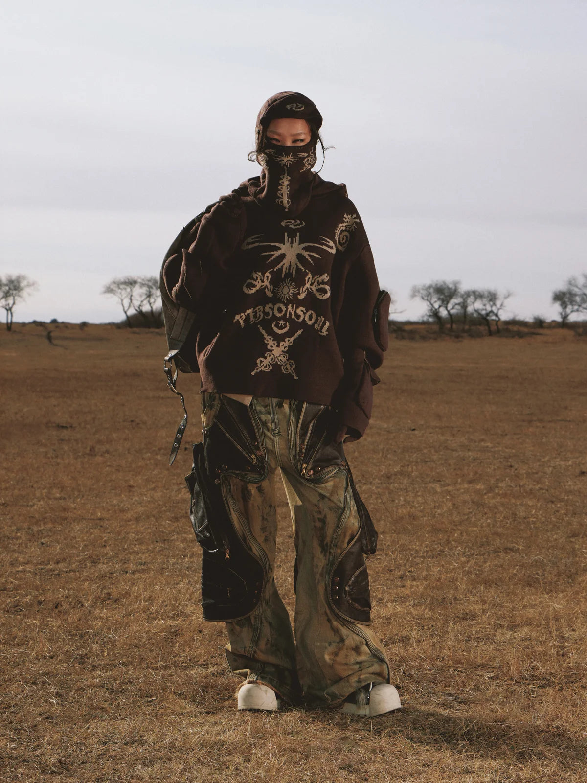 Personsoul Western Dunes Leather Panel Jeans-IYAMIUIO