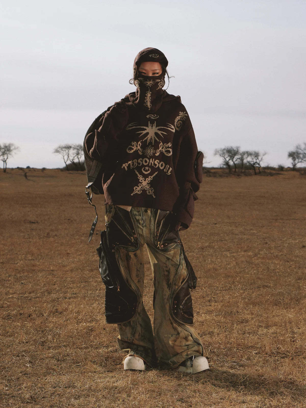 Personsoul Western Dunes Leather Panel Jeans-IYAMIUIO