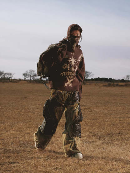 Personsoul Western Dunes Leather Panel Jeans-IYAMIUIO