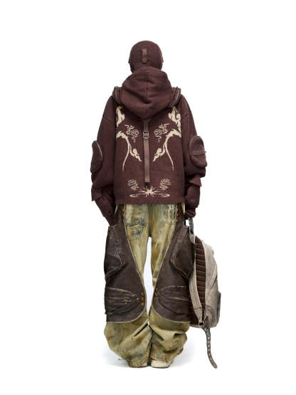 Personsoul Western Dunes Leather Panel Jeans-IYAMIUIO