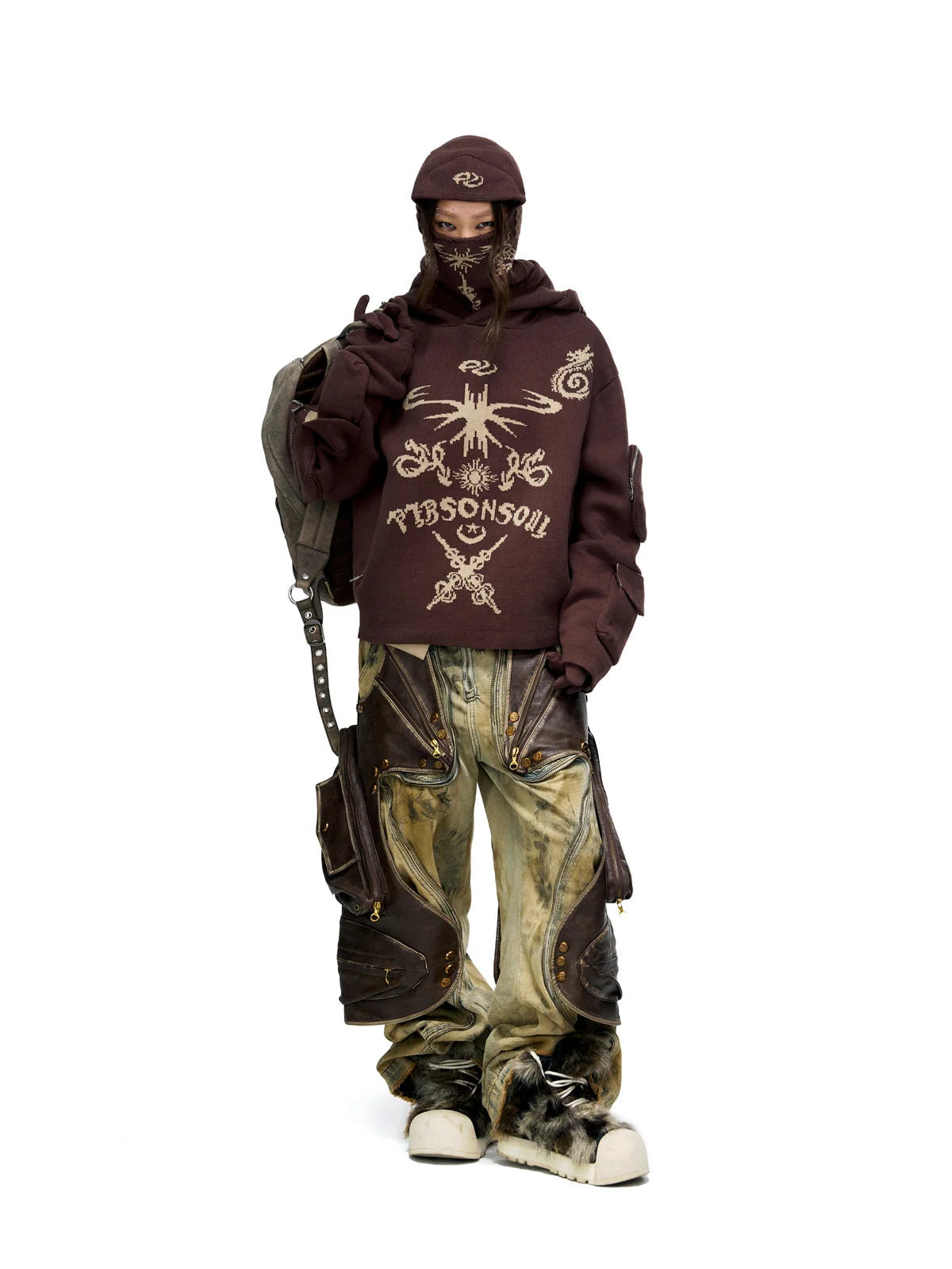 Personsoul Western Dunes Leather Panel Jeans-IYAMIUIO