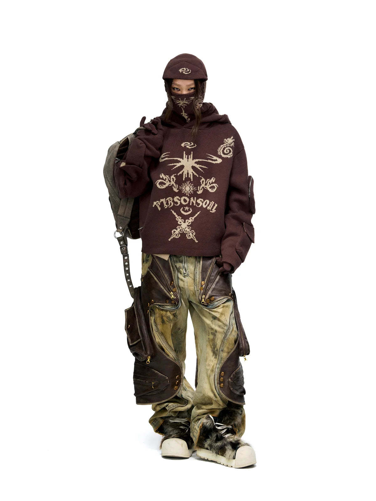 Personsoul Western Dunes Leather Panel Jeans-IYAMIUIO