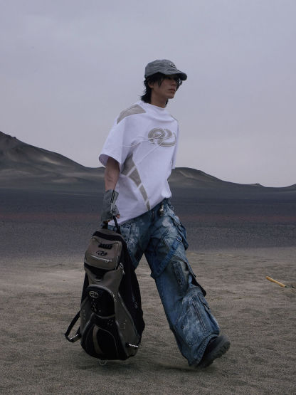 Personsoul Logo With Tassel Oversized T-Shirt-IYAMIUIO