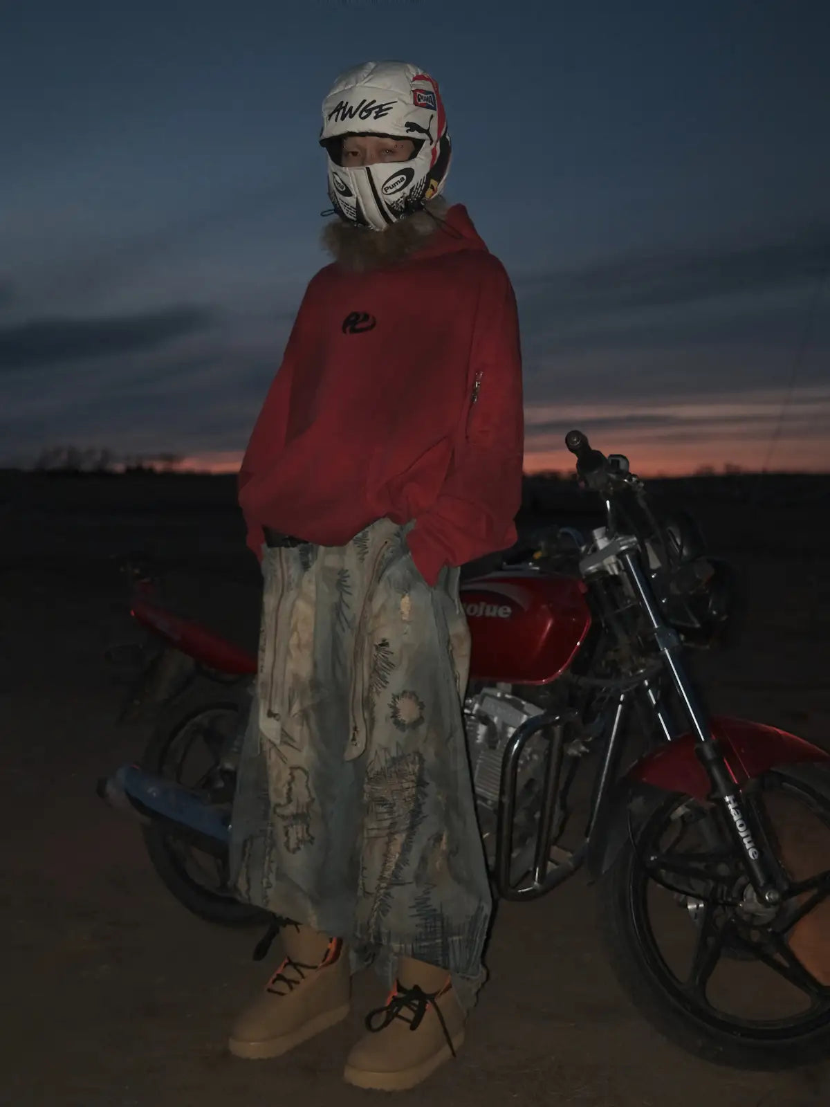 Personsoul Yuan Symbol Tie-Dye Gradient Hoodie-IYAMIUIO