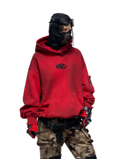 Personsoul Yuan Symbol Tie-Dye Gradient Hoodie-IYAMIUIO