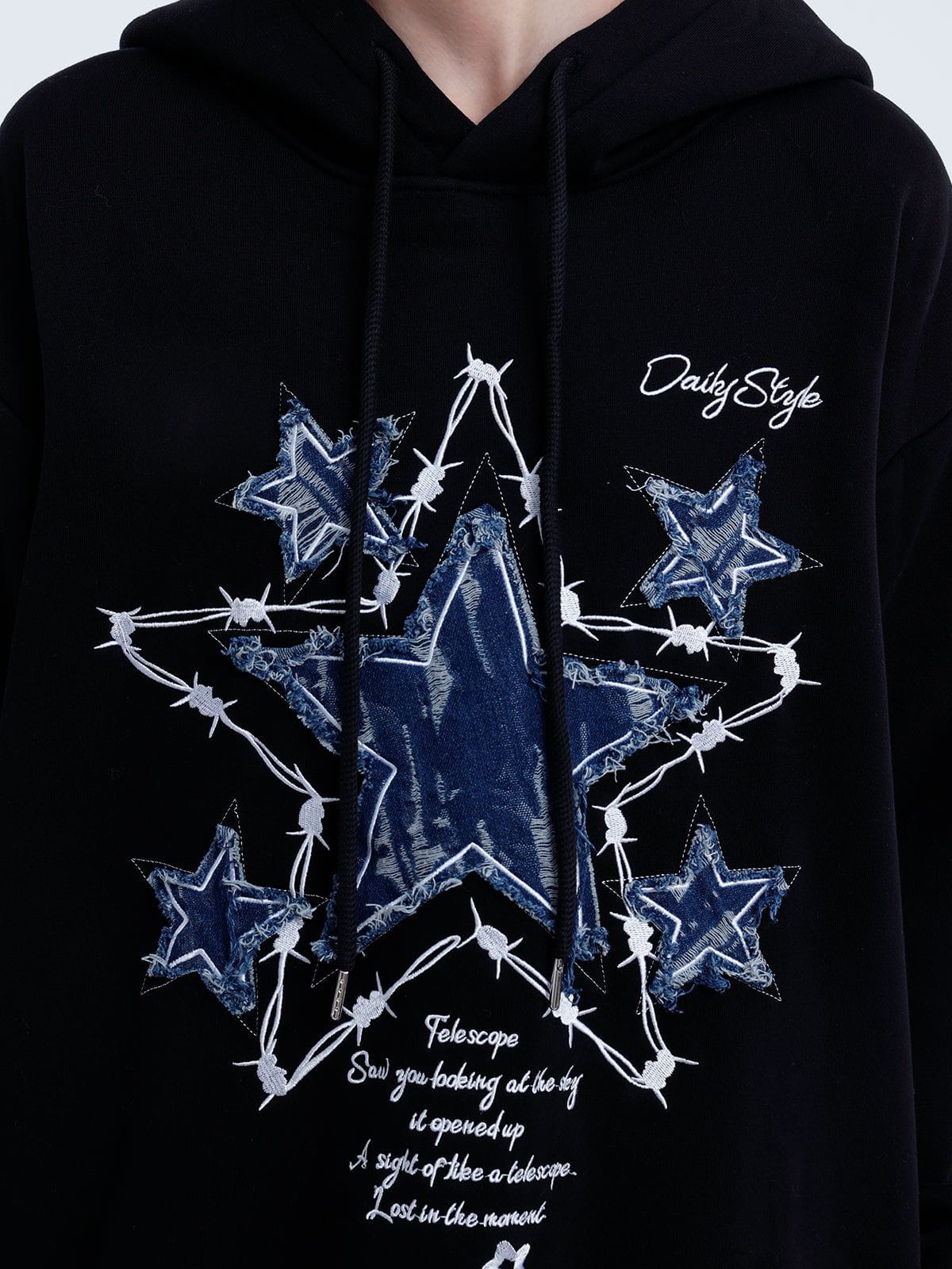 Aelfric Eden Applique Embroidery Star Hoodie-IYAMIUIO