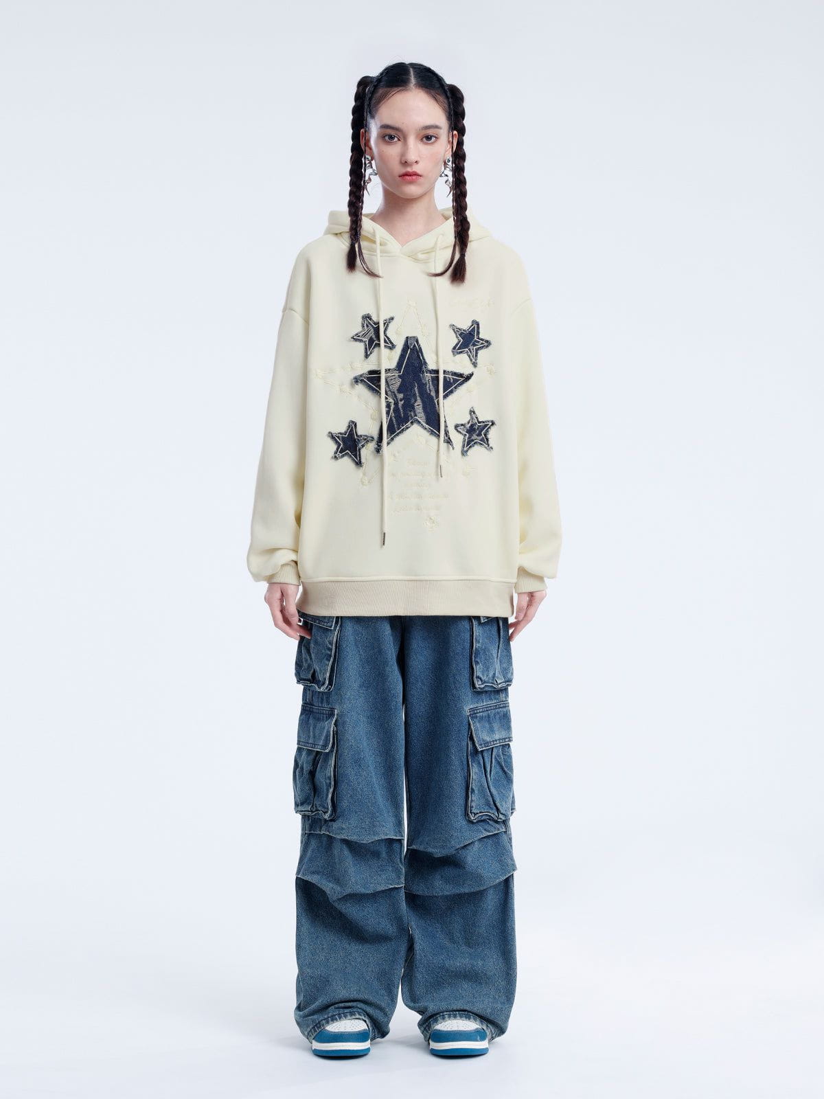 Aelfric Eden Applique Embroidery Star Hoodie-IYAMIUIO