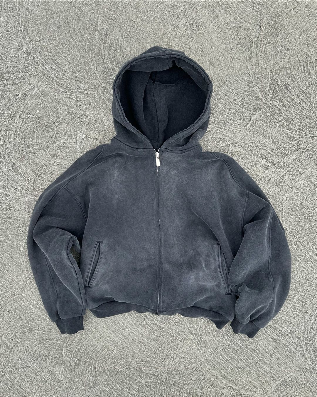 Washed vintage zip up-IYAMIUIO