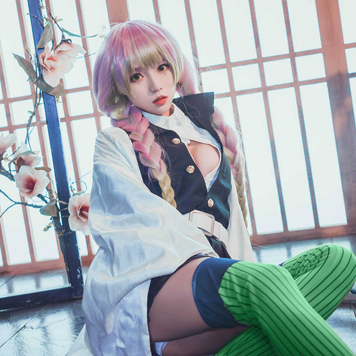 Demon Cosplay Costumes Mitsuri Kanroji Cosplay Set-IYAMIUIO