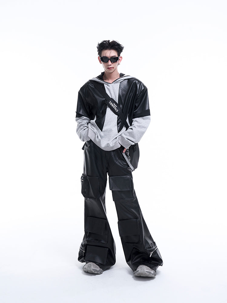 【24s Sep.】PU Leather Hoodie Jacket-IYAMIUIO