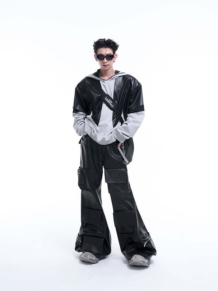 【24s Sep.】PU Leather Hoodie Jacket-IYAMIUIO