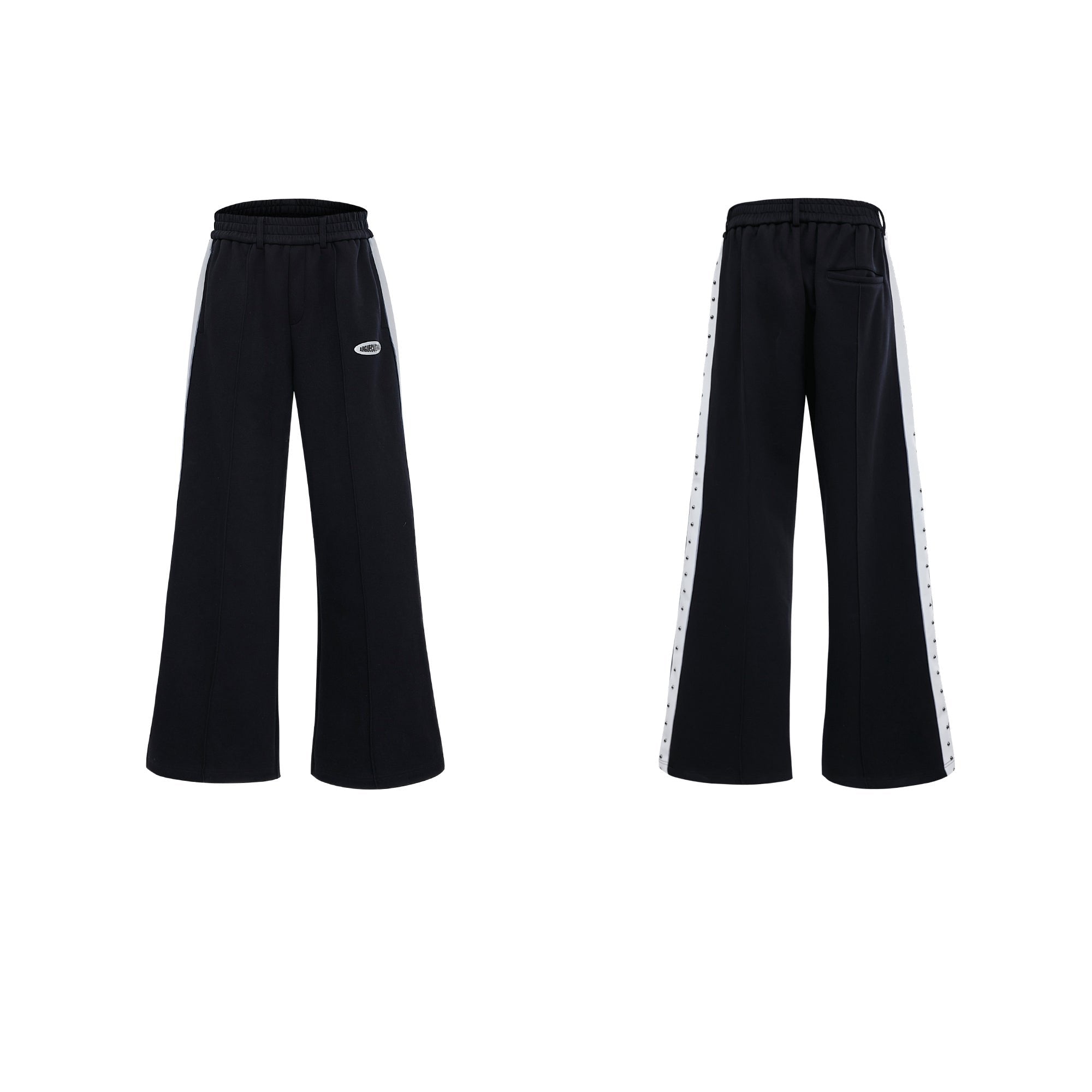 【24s Oct.】Metal Rivet Casual Silhouette Short Hoodie + Casual Pants-IYAMIUIO