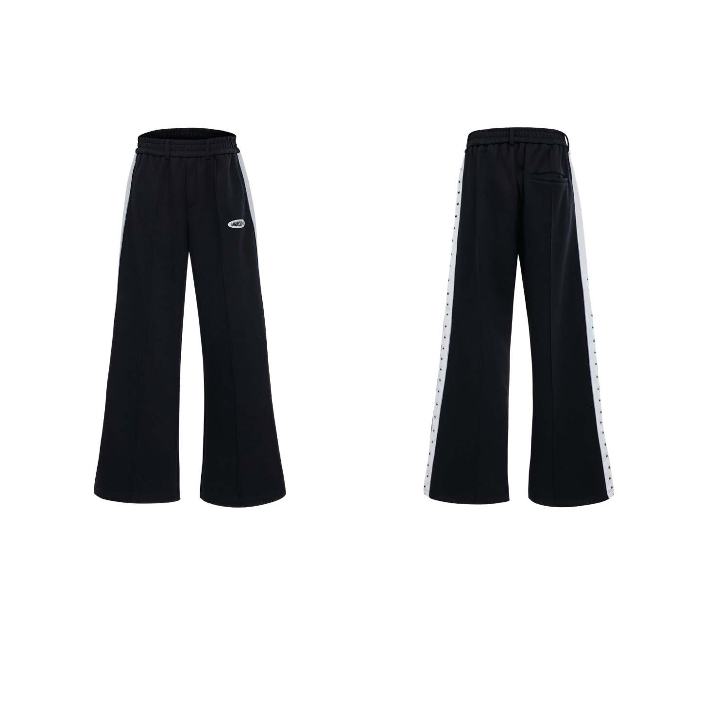 【24s Oct.】Metal Rivet Casual Silhouette Short Hoodie + Casual Pants-IYAMIUIO