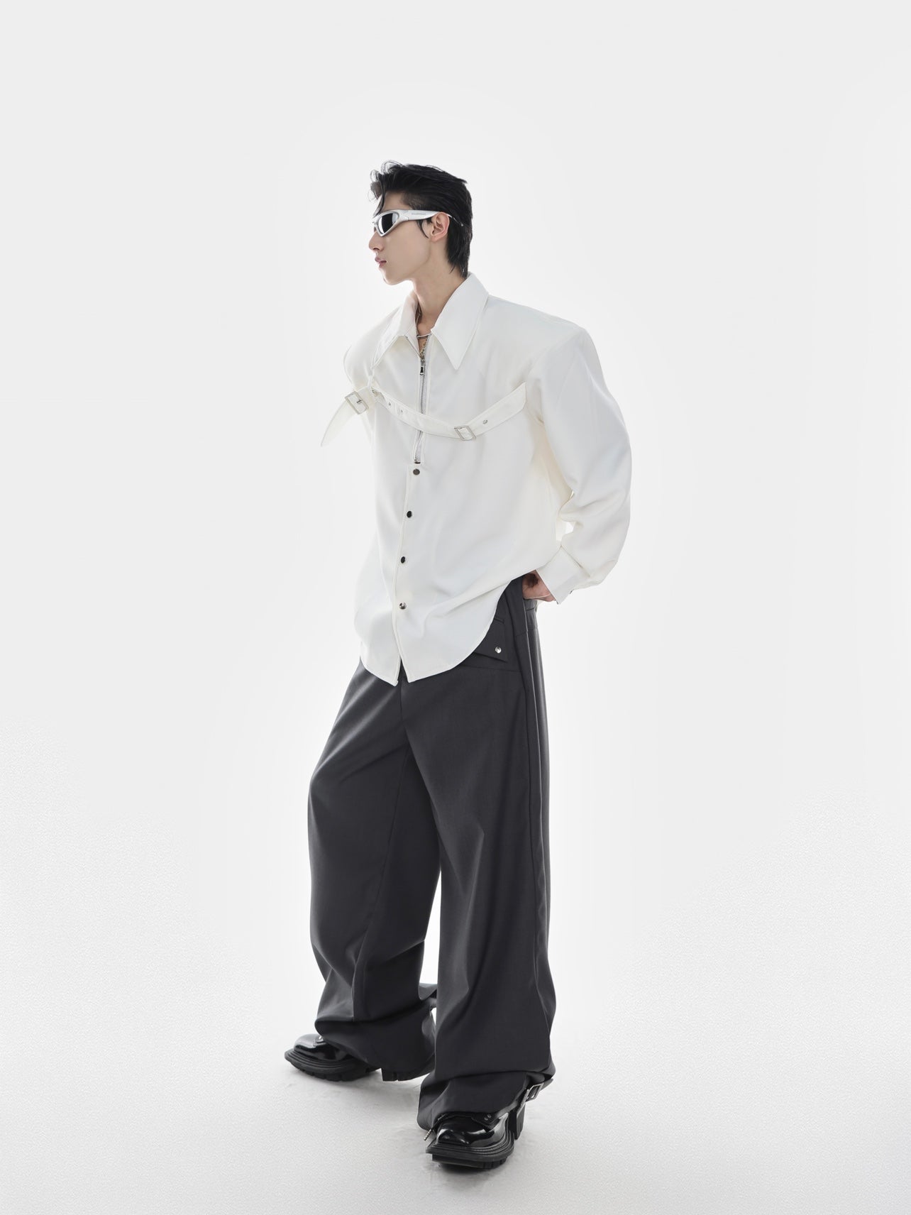 【23s Mar.】Zip Long Sleeve Camisole Shirt-IYAMIUIO