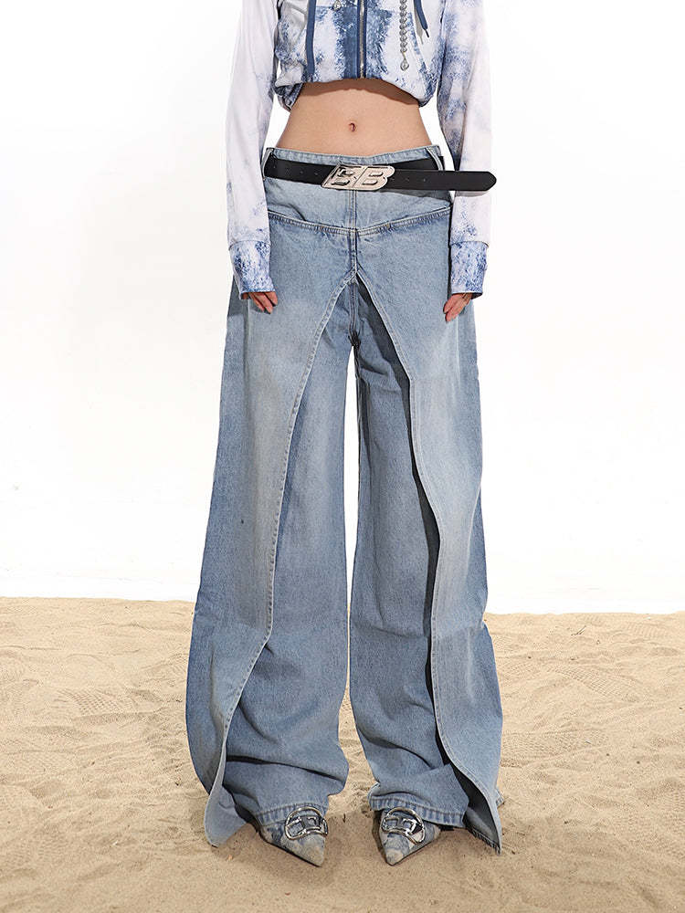 【24s January.】Fake Two-piece High-end Hot Girl Jeans Skirt-IYAMIUIO