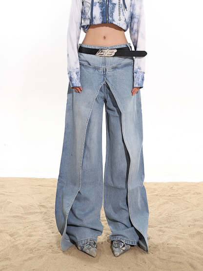 【24s January.】Fake Two-piece High-end Hot Girl Jeans Skirt-IYAMIUIO