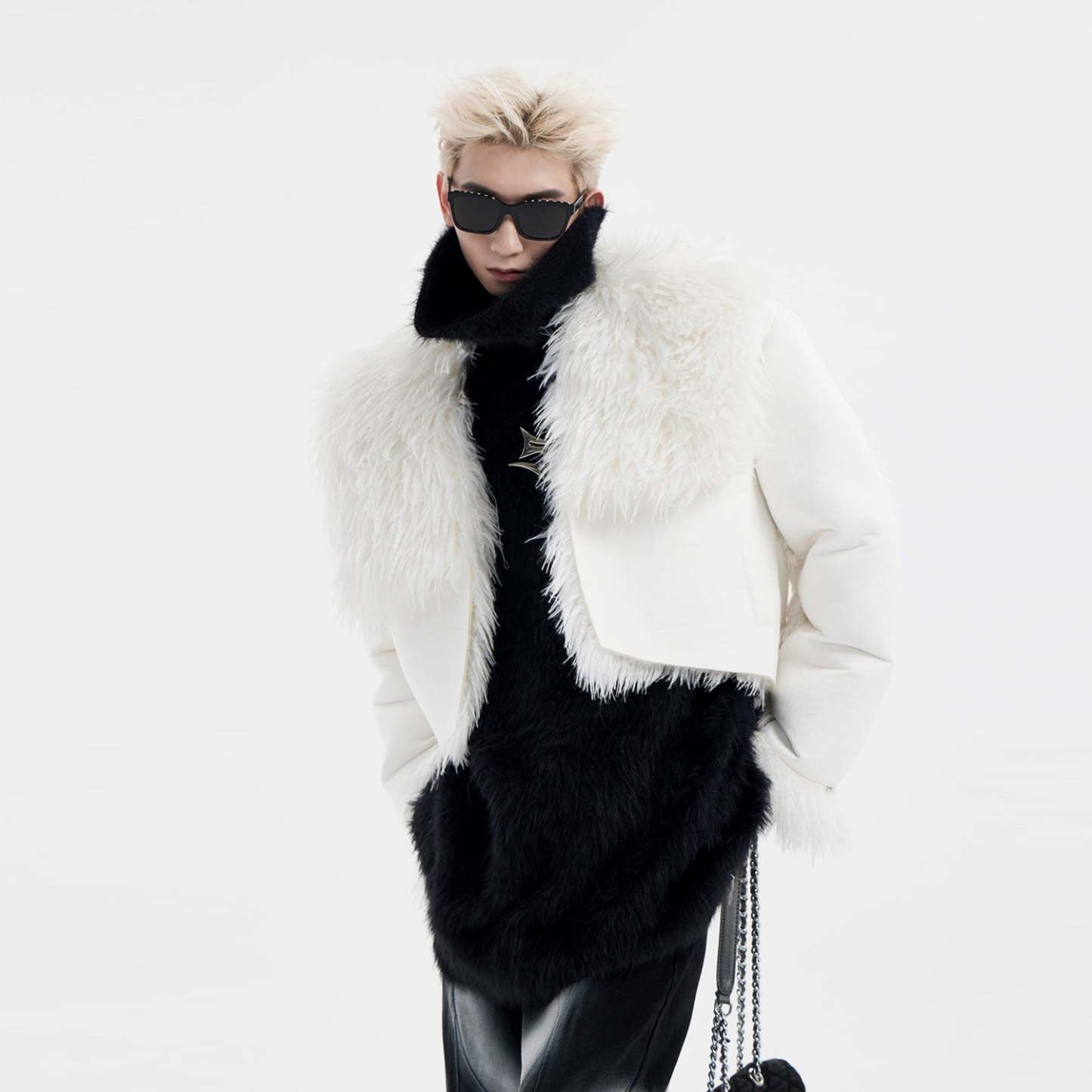 【24s January.】High Street Large Collar Short Plush Jacket-IYAMIUIO