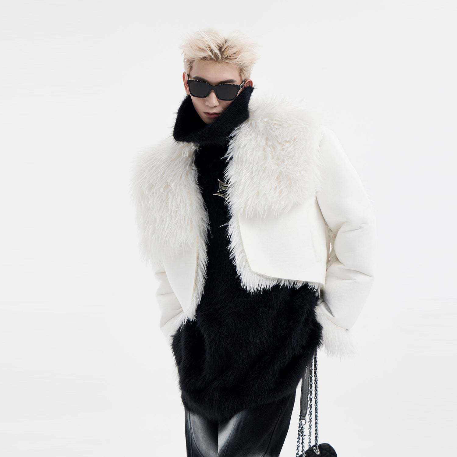 【24s January.】High Street Large Collar Short Plush Jacket-IYAMIUIO