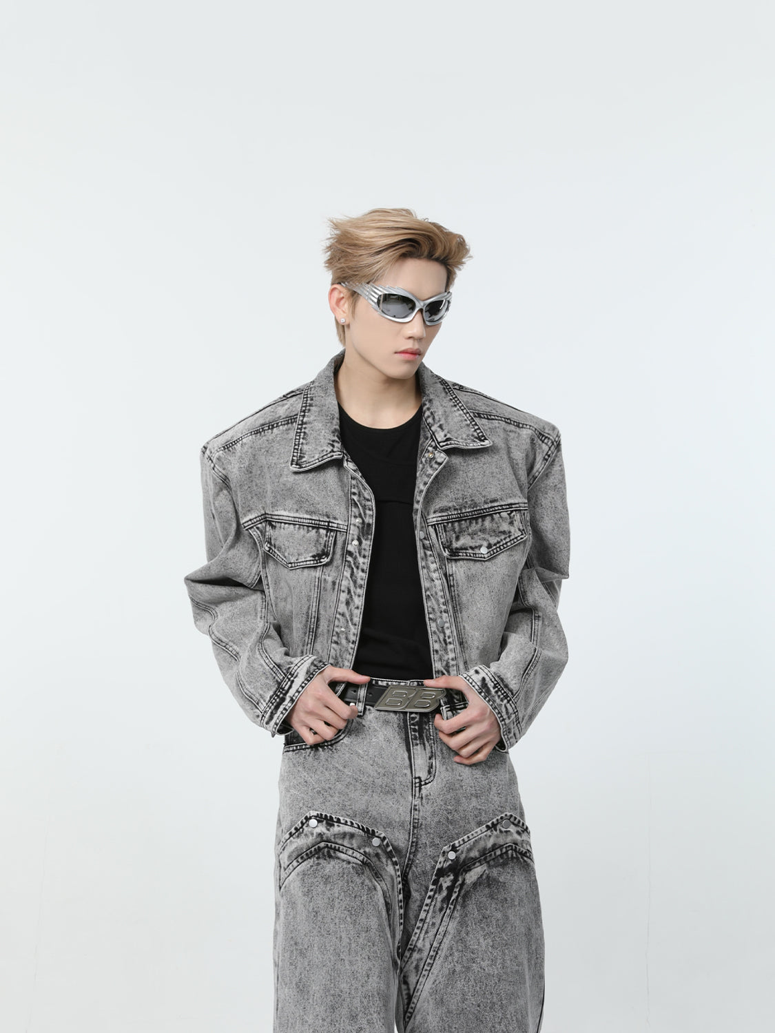 【24s March.】Retro Distressed Simple Denim Suit-IYAMIUIO