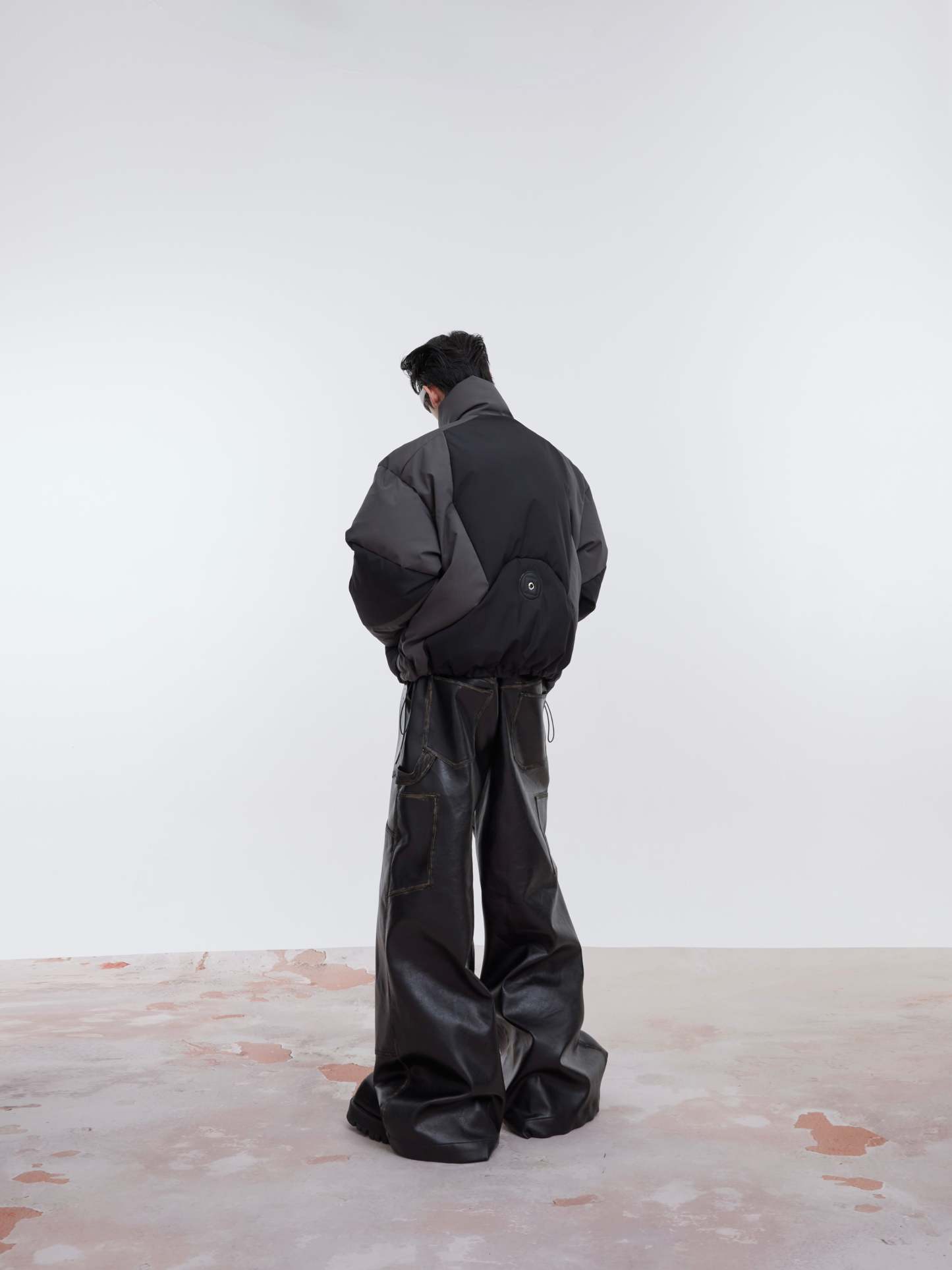 【23s October.】Deconstructed Contrast Color Design Cotton Jacket-IYAMIUIO