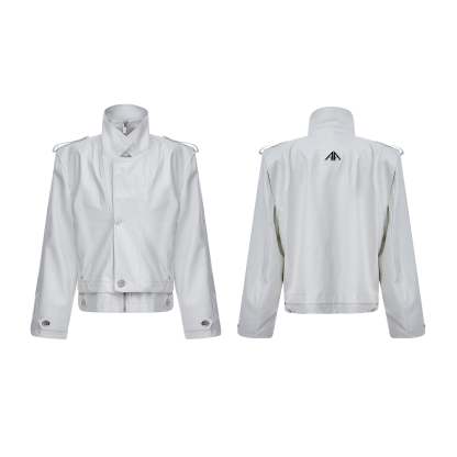 【24s Oct.】Fake Two-piece Crocodile Print Short Leather Jacket-IYAMIUIO