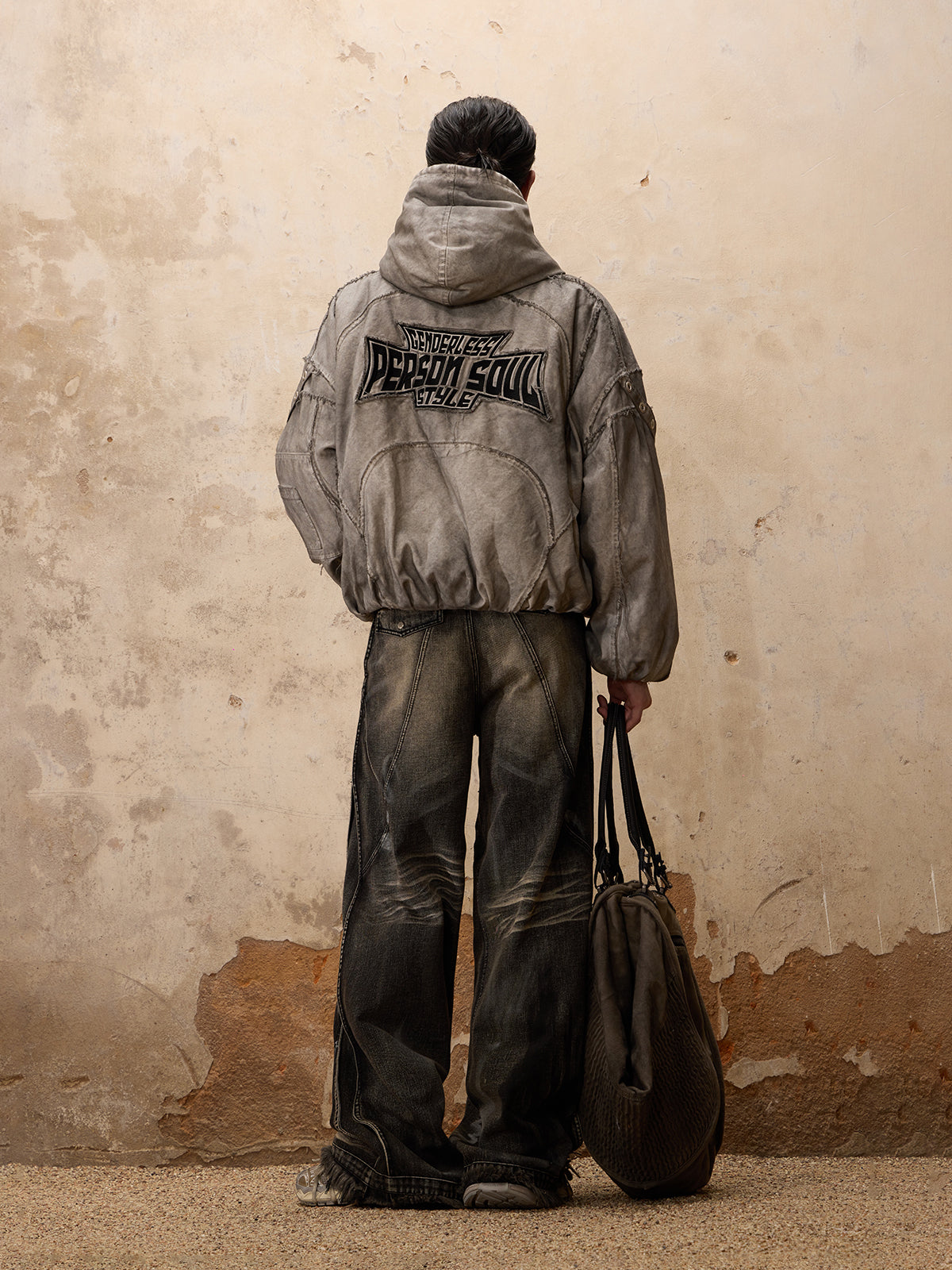 Personsoul Hand Brushed Dirty Cotton Jacket-IYAMIUIO