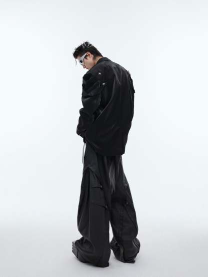 【24s Oct.】Liquid Glossy Outerwear Blazer-IYAMIUIO