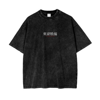 Centipede Streetwear Shirt Black Washed-IYAMIUIO