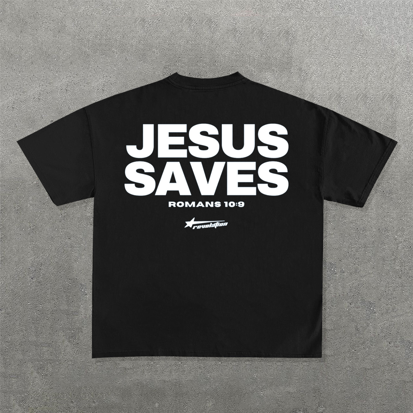 Jesus Saves Print Short Sleeve T-Shirt-IYAMIUIO