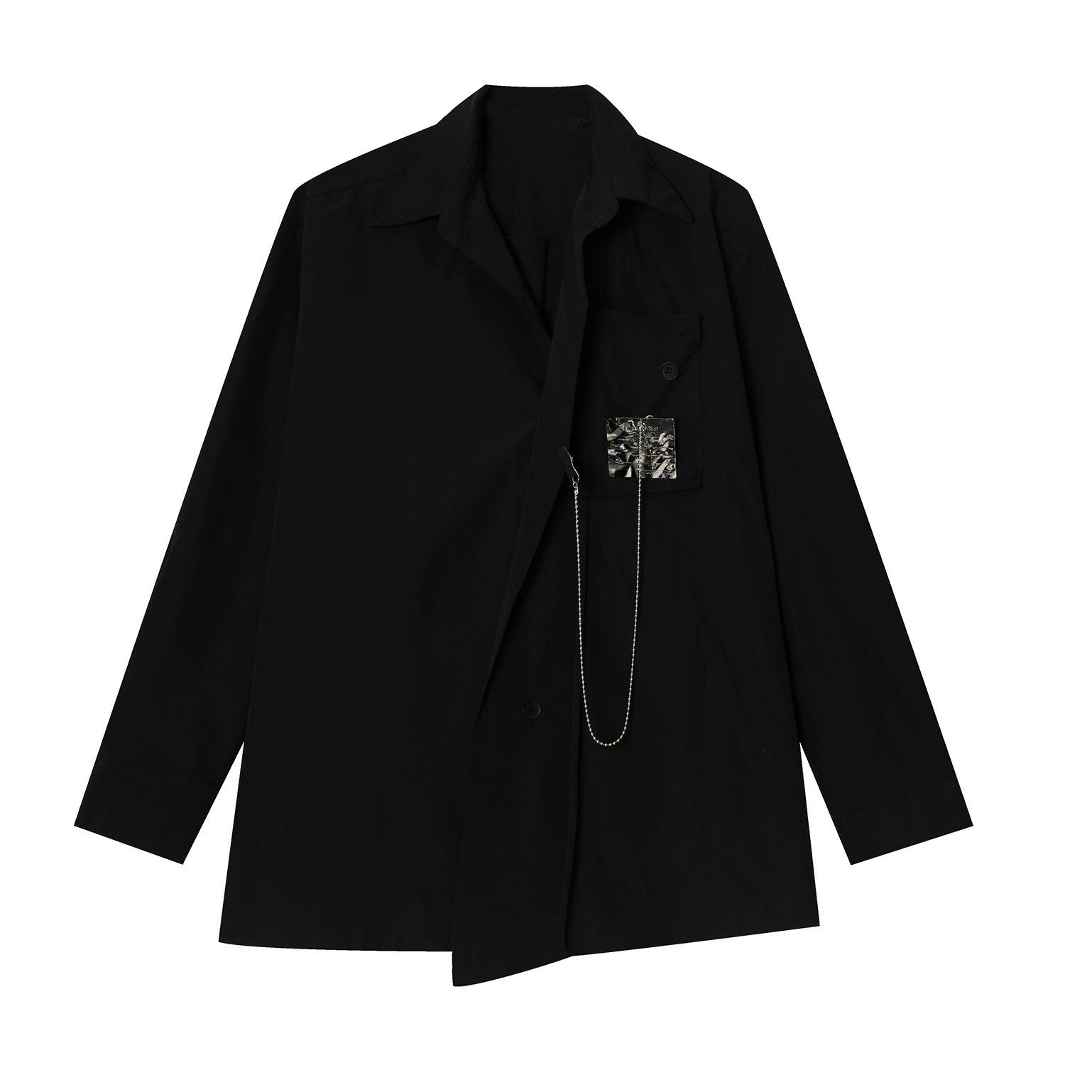 Men's Fashionable Long Sleeve White Shirt-IYAMIUIO