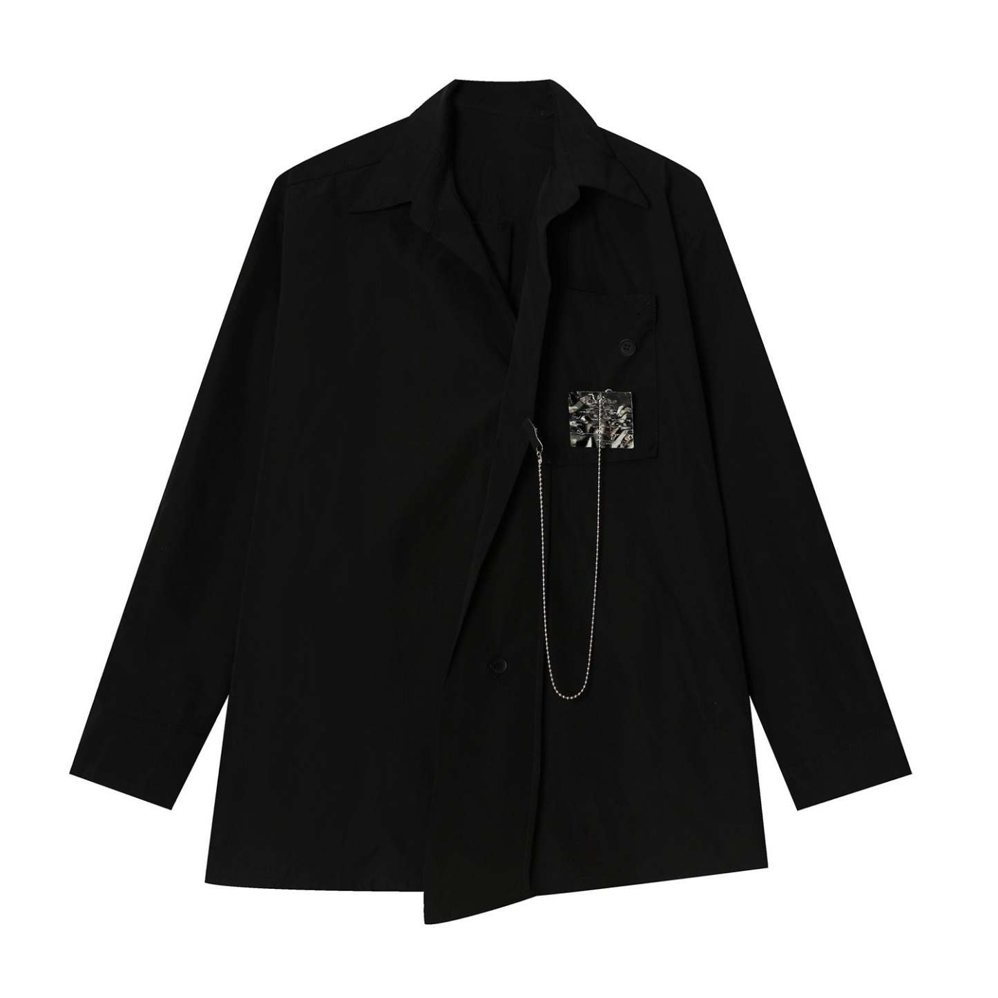 Men's Fashionable Long Sleeve White Shirt-IYAMIUIO