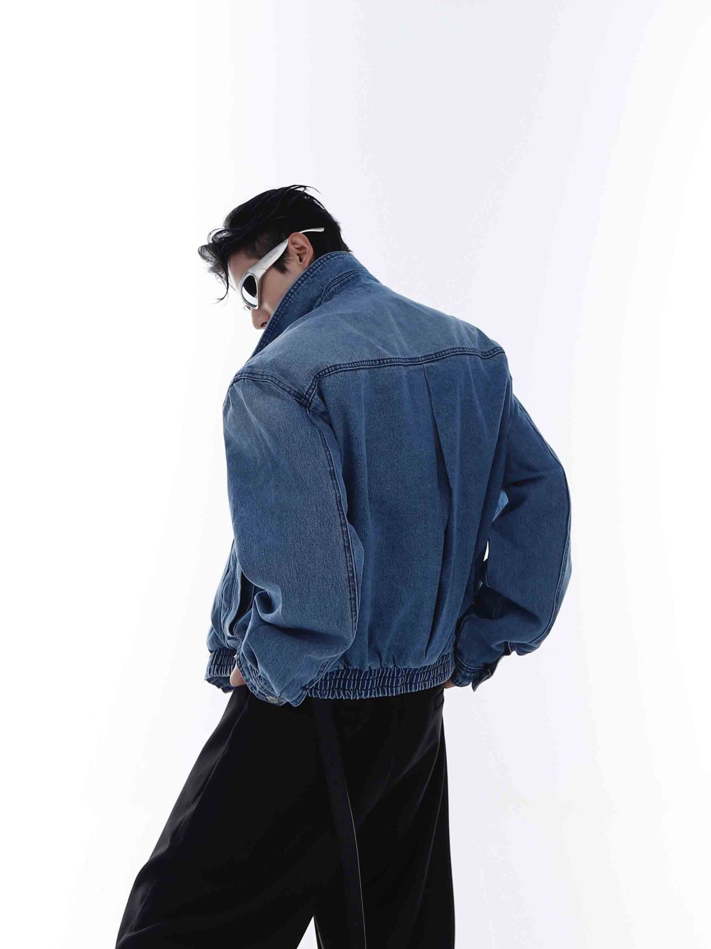 【23s Feb.】High Shoulder Cropped Denim Jacket-IYAMIUIO